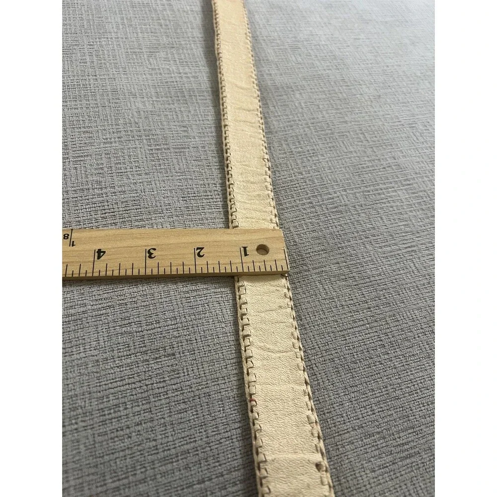 Woven Stripe Belt Womens 32 Multicolor Fabric Trim Faux Leather Boho Western